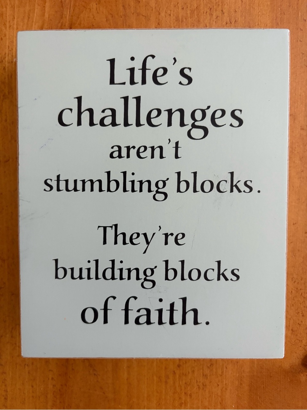 Hallmark inspirational Wooden Block Sign, Gray, New